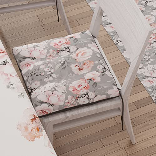 PETTI Artigiani Italiani - Sitzkissen für Küchenstuhl, Set mit 6 Kissen für Küchenstühle, aus Mikrofaser mit Digitaldruck und Bändern, 100% Made in Italy