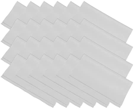 PATIKIL Eyeglass Microfiber Cleaning Cloth 7x6, 24 Pack Glasses Cleaning Cloth Soft Suede Wipe Screen Cloth for Camera Lens Eyeglasses Screens in Individual Vinyl Pouch, Grey