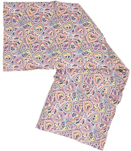 Cojín térmico de 4 cámaras con huesos de cereza, 20 x 60 cm, tejido orgánico Psychedelic Heart
