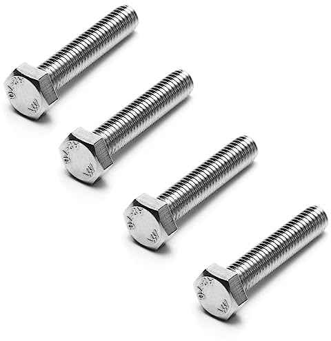 20Pcs 1/4-20 x 2 Hex Bolts, 1/4-20 Hex Cap Screws, 304 Stainless Steel, 2 Inches Fully Threaded, 1/4 UNC Machine Screw, Hexagon Bolts, External Hex Drive, Heavy Duty Replacement Fasteners