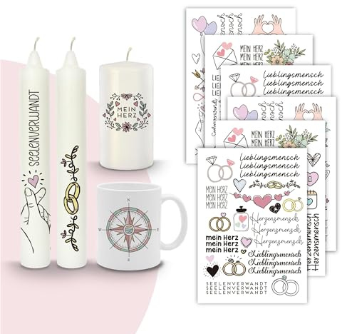 MilaBoo® Kerzentattoos (Lieblingsmensch-A5)