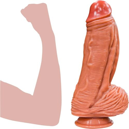 Huge Realistic Dildo, 2.7 Diameter Huge Dildo Double Density Texture Silicone Dildo with Strong Suction Cup, Can be Used Hands-Free, Simulation Penis Can Stimulate The G-spot, Anal Sex Toys for Women
