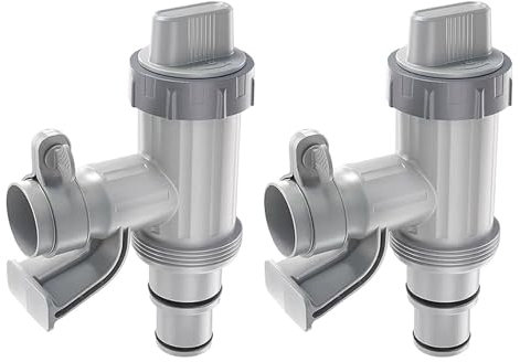 RZXBB Pool Plunger Ventil Plus Für Oberirdischen Pool - 2 in 1 Pool Absperrventil Ersatzteile - Pool Kolbenventil Mit Rohrhalter - Absperrventil Pool Zubehör Für Intex/Bestway/Coleman Pool (2 Stück)