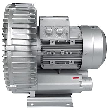 Regenerative Blower 0.5HP/0.74HP/1.49HP 110v Single Phase, Aluminum Alloy High-Pressure Vortex Ring Blower, Industrial Vacuum Pump for Air Blowing(370W/0.5HP)