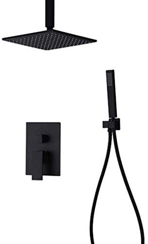 Unterputzarmatur Dusche Set, Regendusche mit Anti-Kalk-System mit Thermostat, Duschsystem Unterputz Komplettset für Modernes Badezimmer mit Thermostat, SAGGION, c, Ohne Wasserhahn