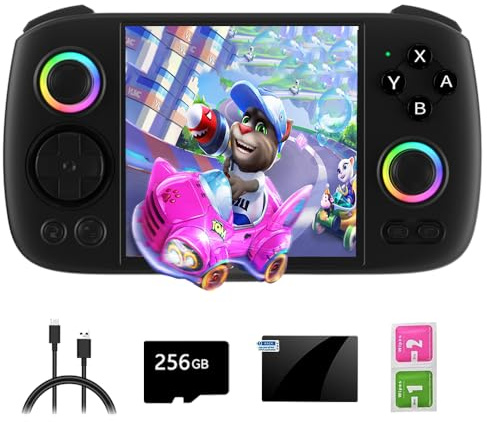 RG Cube Console di gioco con luce RGB 8000+giochi, 8GB LPDDR4X Unisoc T820 Android 13, touchscreen IPS da 4,9 pollici Moonlight Streaming 256G Console arcade portatile