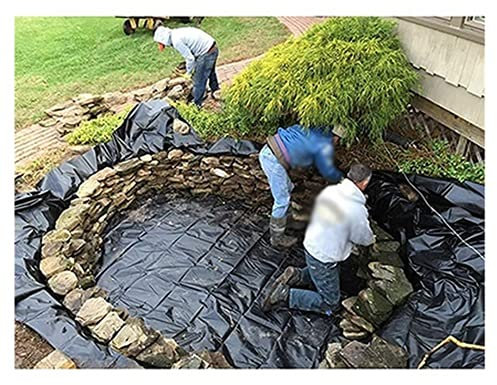 Revêtement de bassin noir robuste de 0,4 mm pour piscine de jardin, membrane imperméable préformée durable pour aménagement paysager renforcé de pente de rivière, taille 8 x 10 m