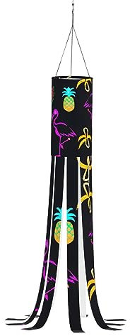 WCXTHGFA Outdoor-Windsack mit Ananas-Bananen-Flamingo-Druck, vielseitig, charmante Outdoor-Dekoration für Herbst, Erntedankfest, Winter