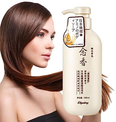 Japanisches Sakura Shampoo Gegen Haarausfall - 300 Ml Nährendes Kopfhaut- und Feuchtigkeitsspendendes Reparatur-Haarwuchs für Tief Genährtes