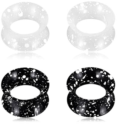 Longbeauty 2 Paare Ear Tunnel Plug Silikon Double Flared Flexibler Tunnel Expander Stretching Ohr Plugs Flexibles Fleisch, Stil C, 5mm