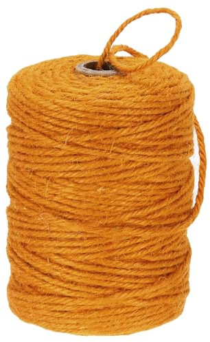 sourcing map Natural Jute Twine String 328ft x 3mm Long Strong Twine Rope for Arts Crafts Ribbon Gift Wrapping Packing Christmas Wedding, Gold