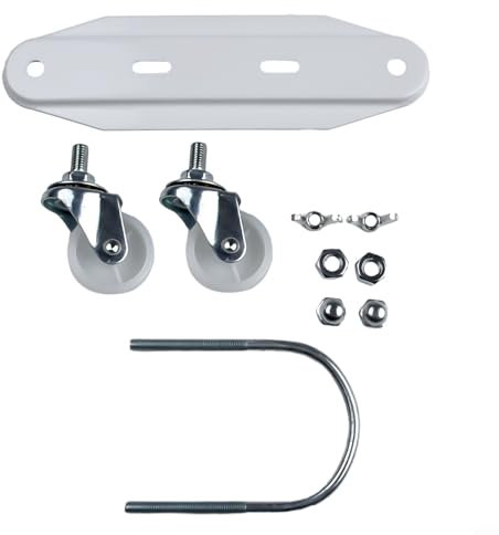 Zeroupshop Soporte de 2 ruedas, soportes de radiador eléctrico, soportes de polea móviles especiales, rueda de aceite de polea de radiador, rueda de radiador (blanco)