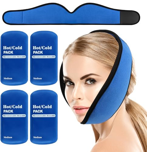 Bolsa de Hielo para Muelas del Juicio, 4-Pack Bolsas de Gel Reutilizable Frío Calor, Compresas de Refrigeración para Mandíbula, Terapia de Frío y Calor para Aliviar el Dolor de Muelas, Cara, Cabeza