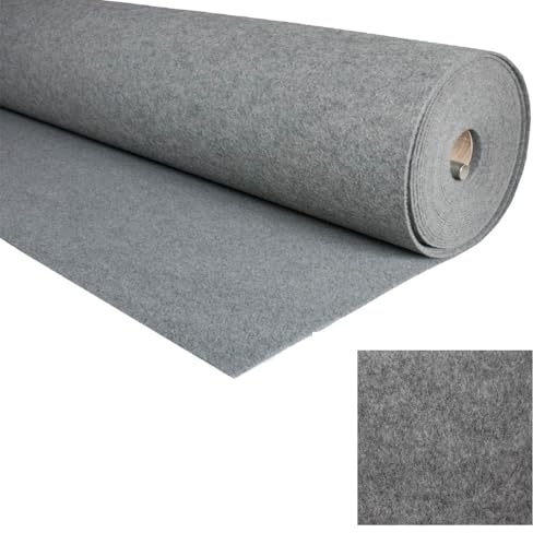 Alfombra Ferial Gris de Pasillo para Bodas, Eventos y Ferias, 5m x 100cm | Pelo corto de polipropileno frisse resistente al paso continuo | Se enrolla para transportar | Lavado a mano
