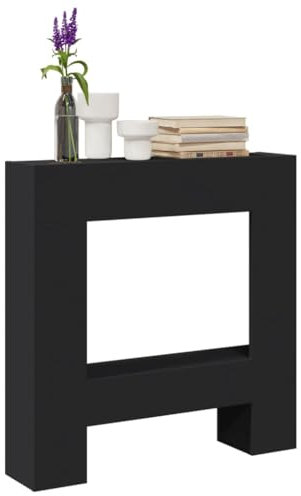 Xichuzi Cornice per Camino Nera 81x18x82 cm in Truciolato,Cornice per Camino,Cornice Decorativa Caminetto -854599