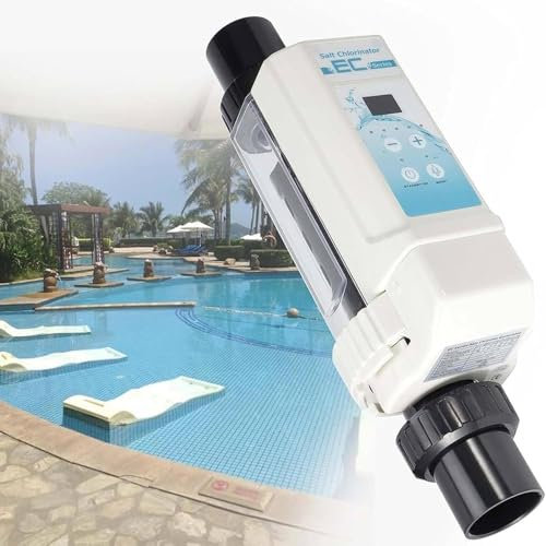 LSHFYV Générateur de Chlore au sel, électrolyseur pour Piscine, chloration au sel, 8/12/16/20 g/h, Nettoyage Automatique, Technologie Micro-Informatique avancée pour spas,20g/h