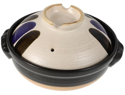 AUTSUPPL Pot Terre Cuite Avec Couvercle Casserole Résistante à Haute Température Plat à Mijoter Vintage Pour Soupe Et Ragoût Pour Cuisson Au Feu Ouvert
