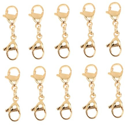 IWOWHERO 10pcs Gold Double-Headed Stainless Steel Lobster Clasps 12mm x 25mm Multifunctional Connectors for Bracelet Necklace DIY Jewelry Supplies in UK