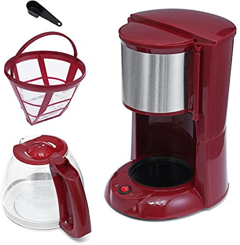 7LiuYueFei6 2L Coffee Machine 220V Espresso Drip Coffee Maker with Glass Kettle Coffee Powder Filter Anti-Drip Insulation Teapot(D) (white Dinosaur Doodle4)