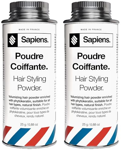 Sapiens Volumen Puder Haare 25g x2 - Natürliches Matt-Finish - Haar Puder Männer - Volumen & Textur - Unsichtbar & Rückstandsfrei - Natürliche Formel - Hair Styling Powder