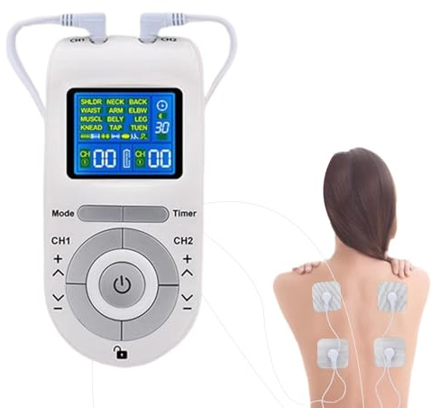 Body Massager for Muscles, Low Frequency Pulse Leg Massager, 12 Modes, Intelligent and Portable Massage Device for Neck, Shoulder, Back, Waist, Muscle, Women, Men