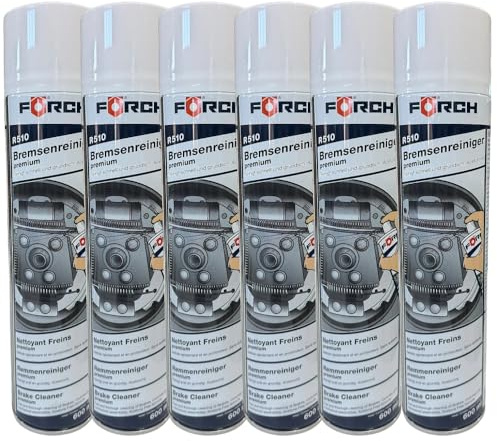 Förch Bremsenreiniger Premium R510 – 600 ml Spraydose, 6er-Set | Hochwirksamer acetonfreier Entfetter für Bremsen, Kupplung & Metallteile