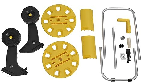 Chariot enrouleur de tuyau d'arrosage robuste et durable avec roues pour pelouse, jardin, cour, champ ABS PP aluminium jaune 74,5 x 40 x 39 cm
