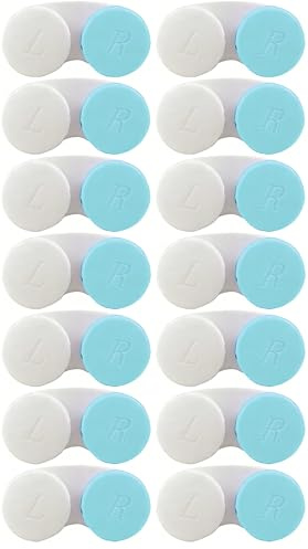 NVIDRLENS Pack of 14 Coloured Contact Lens Case Travel Set, Portable and Leak-proof for Home and Travel, Green, Fastening