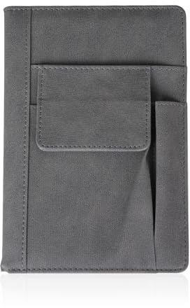 Buchumschlag aus PU-Leder mit 100 Blatt Innenpapier, A5, wiederverwendbarer Notizbuchschutz mit Stifttasche, 22 x 15 cm, wasserdichte Buchhülle für Klassenkameraden, Freunde, Kollegen, Buchliebhaber