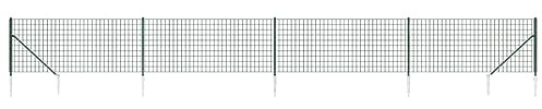 Solivagant Clôture en Treillis métallique et Piquet d'ancrage Vert 1x10m,(15.1 KG)