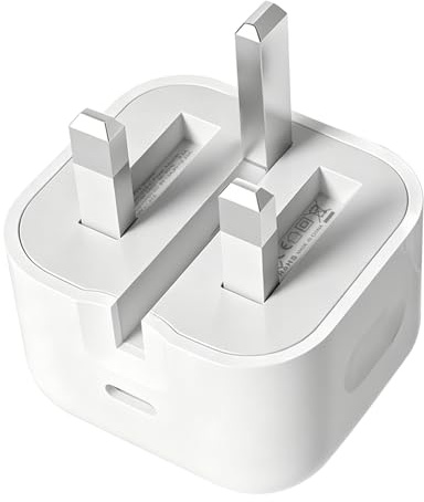USB C Plug UK,20W Apple iPhone Charger Plug USBC Power Adapter Type C Fast Charge for iPhone 17 Pro Max 16e 16 Plus Pro Max 15 14 13 12 11 iPad 5th-10th A16 2025,Fold C Port Charging Head