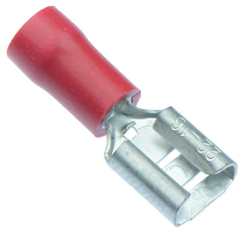 50 x Red 6.3mm Female Insulated Crimp Spade Connector 16-22AWG Wire Cable