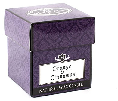 Mystix London | Petite bougie parfumée orange et cannelle – 8 cl | Meilleur arôme pour la maison, la cuisine, le salon et la salle de bain | Parfait comme cadeau | Bocal en verre réutilisable