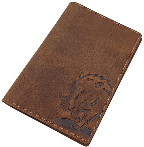 myledershop Büffel-Vollleder Ausweismappe mit 5 Fächer | Dokumentenmappe, Ausweistasche, Ausweishülle, Jagdschein, Waffenschein
