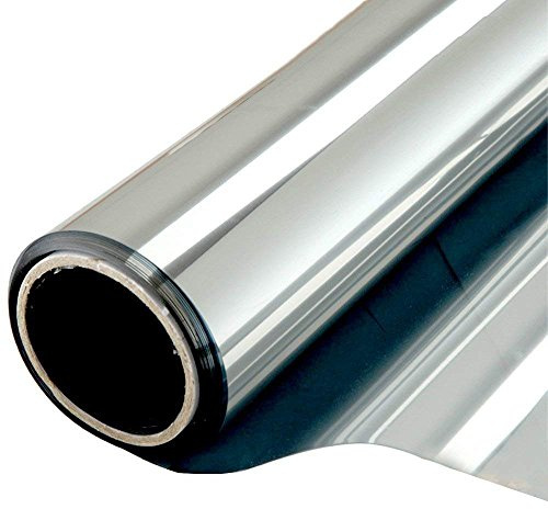 Película de Vinilo de Espejo unidireccional para Ventana, privacidad Diurna, estática, no Adhesiva, Decorativa, Control de Calor, Anti UV, Tintado de Ventanas, para el hogar y la Oficina, Plata, 6