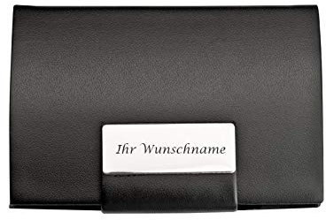 Visitenkartenetui mit Gravur / mit hochwertigem Kunstleder bezogen und Magnetverschluss