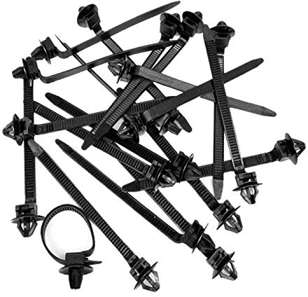 BESTEU 50 Stücke Nylon Kabelbinder Feste Befestigungen Clips Auto Kabelbefestigung Reißverschluss für Alle Autos