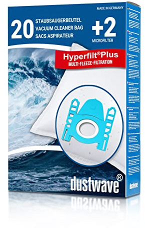 Megapack - 20 Staubsaugerbeutel | Staubtüten passend für SIEMENS - VSQ5X1230 extreme silencePower und BOSCH - BSG 61830/01 / dustwave®MICROVLIES Markenstaubbeutel - Made in Germany + inkl. Microfilter