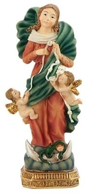 DRW Figura Virgen Desatanudos Resina Pintada a Mano (11 CM)