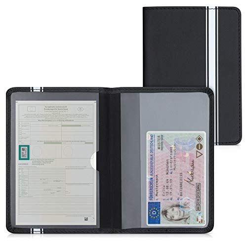 kwmobile Fahrzeugschein Hülle mit Kartenfächern - Kunstleder Etui Tasche Zulassungsbescheinigung