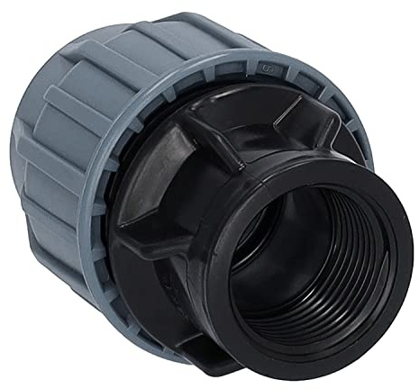STEMAX-Wassertechnik: PP-Klemmverbinder, Klemmkupplung klemm x IG mit V4A Verstärkungsring, PN16, Trinkwasserzertifiziert, DVGW, Größe: 25mm x ½“
