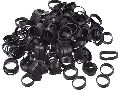 sourcing map 300Stk.Gummiband Schlaufe Dehnbares Gummi Gummiband Schwarz 0,7 Zoll Durchmesser für Home Office