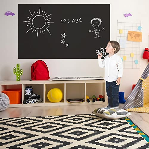 DIMEXACT - Tableau ardoise pour murs et meubles adhésif - Tableau noir à craie et feutre craie - 60 cm x 2 m - en Rouleau