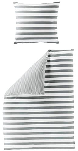 Bierbaum Bettwäsche 3121, Mako-Satin, Made in Germany (155 x 220 cm, Silber)