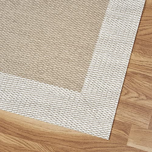 Alfombra Vinilica Salon Premium Alfombras de habitación Comedor baño Cocina Lavable Antideslizante y Resistente para Interior y Exterior Estores Basic Blanco 140x200 cm