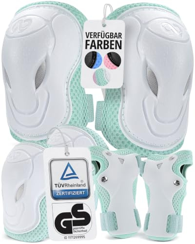 99FLIPS Protection Roller Enfant Fille Coudiere Set [6pc] | pour Roller et Skateboard - Protection Velo Enfant - Protege Genoux - Genouillere, Coudiere, Protège-Mains