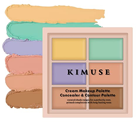 KIMUSE Colour Correcting Palette, Colour Concealer Makeup Palette, Six Shades, Creamy Blendable Texture