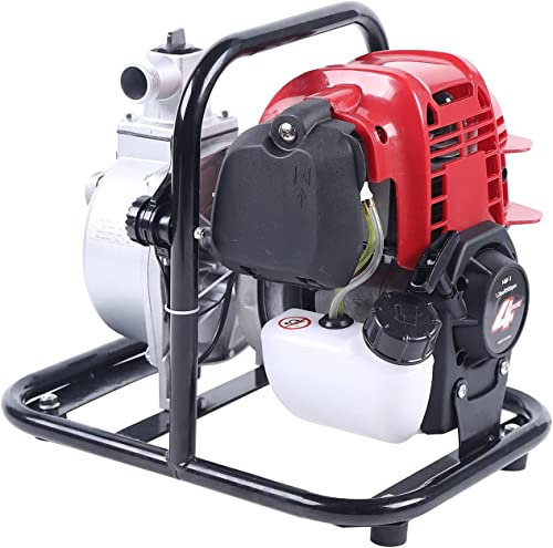 Bomba de jardín portátil con motor de gasolina de 4 tiempos 1.7HP 38cc 8000 L/h para riego de césped, piscina, bomba de agua de gasolina bomba de agua sucia de 1 pulgada