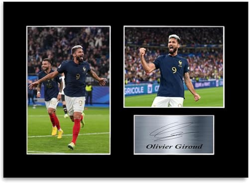 Generic - Photo imprimée Olivier Giroud avec autographe de joueur de football de France - Art mural - impression - Pour décorer des espaces ou des salons sur le thème du sport - Salle de séjour