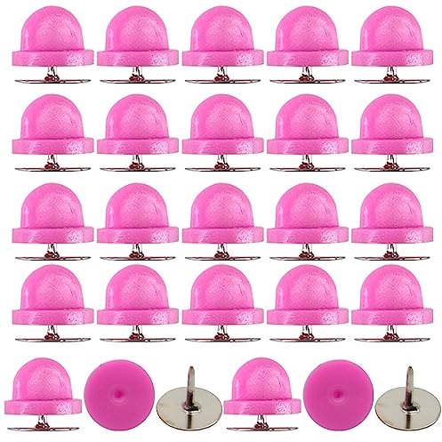 Hocansen 200 Pcs/100 Set Rubber Pin Backs 10mm Pin Safety Keeper with Metal Blank Pins,Pin Cap for Lapel Pins Brooches Ties Hats Badges Replacement (Pink)